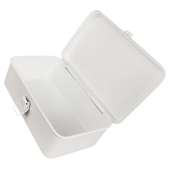 TALENO Small Tool Box Empty Lockable Tool Box Metal White Organization for Home Use 1Pack
