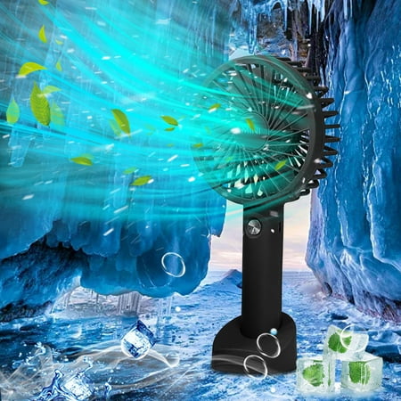 

UAEBM USB Rechargeable Handheld Fan - Portable and Powerful 3-Speed Adjustable Mini Electric Fan for Travel Quiet Small Personal Fan with Copper Brushless Motor Black