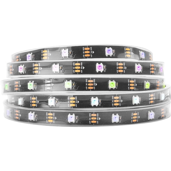 BTF-LIGHTING WS2812B Tira de luces LED 1m 5m 30LEDs/m 60LEDs/m IP30 IP65 IP67 5050SMD Direccionable individualmente PCB blanco negro flexible Tira de píxeles LED a todo color Dream Color DC5V