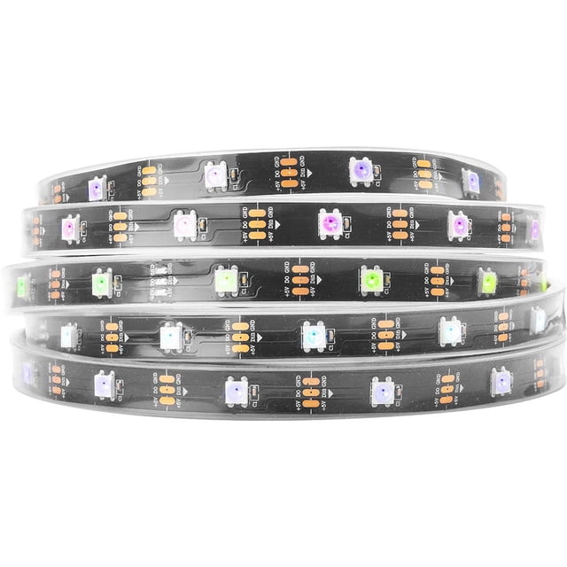 BTF-LIGHTING WS2812B Tira de luces LED 1m 5m 30LEDs/m 60LEDs/m IP30 IP65 IP67 5050SMD Direccionable individualmente PCB blanco negro flexible Tira de píxeles LED a todo color Dream Color DC5V