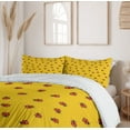 thumbnail image 6 of Ambesonne Ladybugs Duvet Cover Sets, Dame Beetles Repeated Art, 2-Queen, Earth Yellow Vermilion, 6 of 7