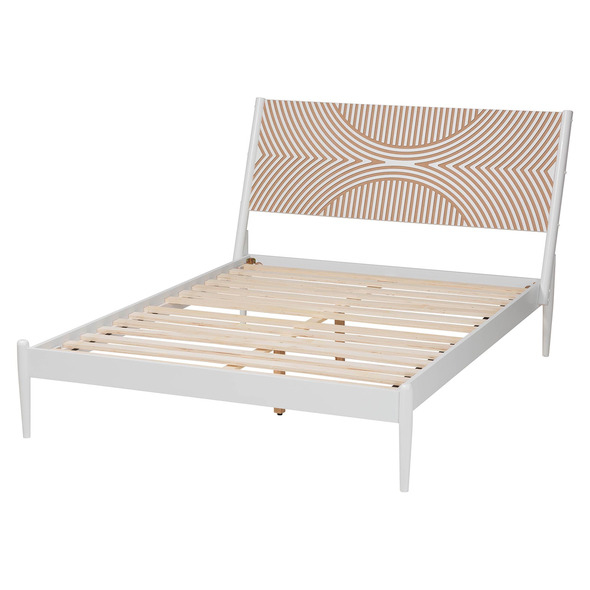 Baxton Studio Louetta Coastal Platform bed, Queen, White