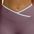 thumbnail image 5 of Biker Shorts for Women Cross Waist Yoga Workout Spandex Shorts Tummy Control Soft Athletic Running Gym Shorts, 5 of 5