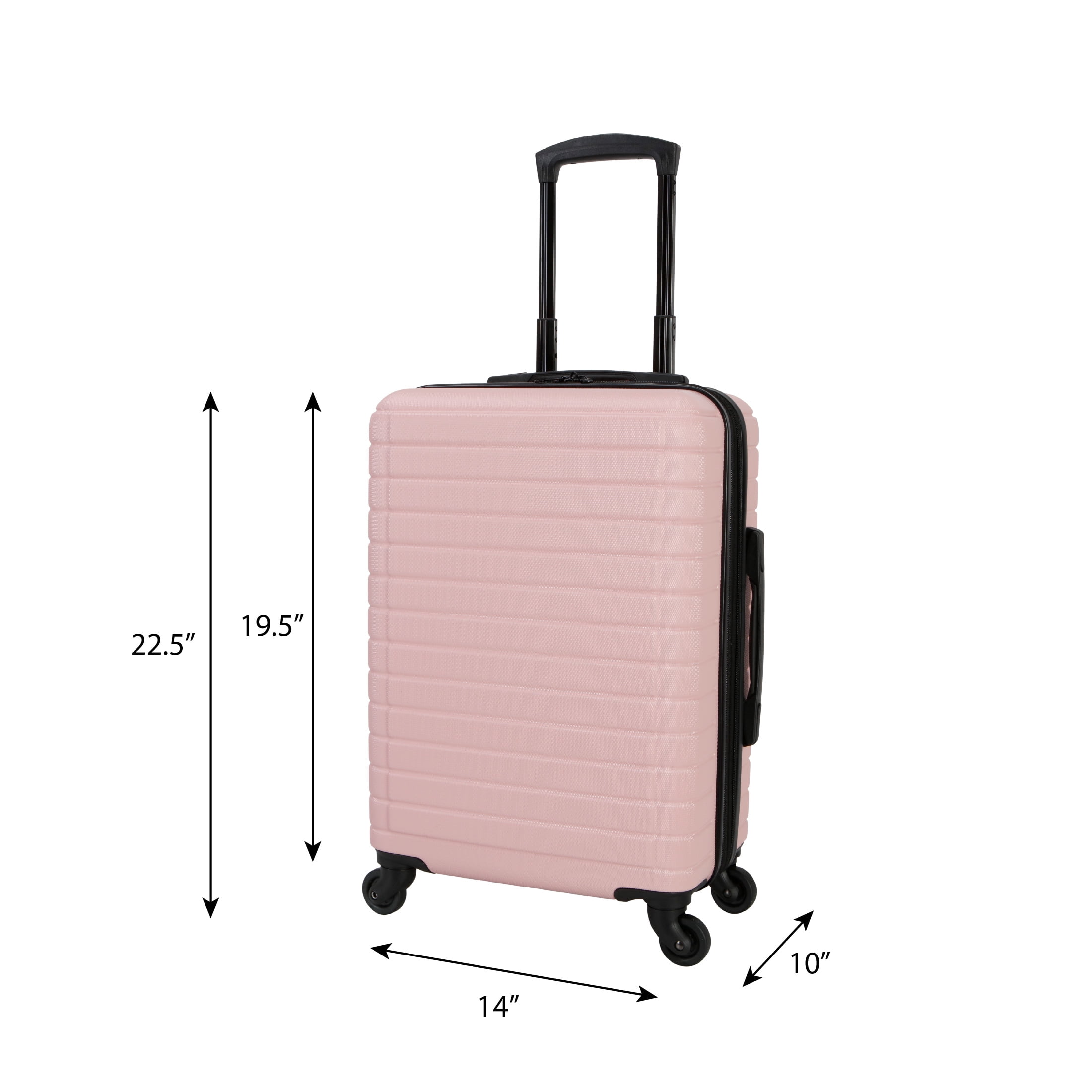 Protégé Light Pink Vacationer 20-inch Carry-on Expandable Hardside Luggage With 360-Spinner Wheels and Divider Pockets