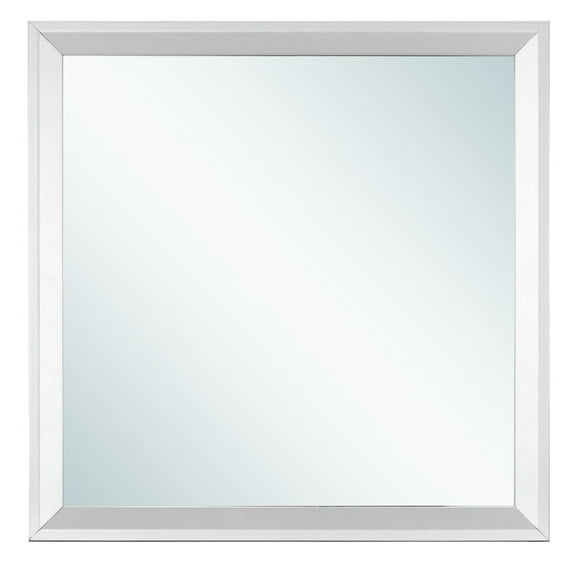 36 in. x 36 in. Classic Square Framed Dresser Mirror - Silver Champagne