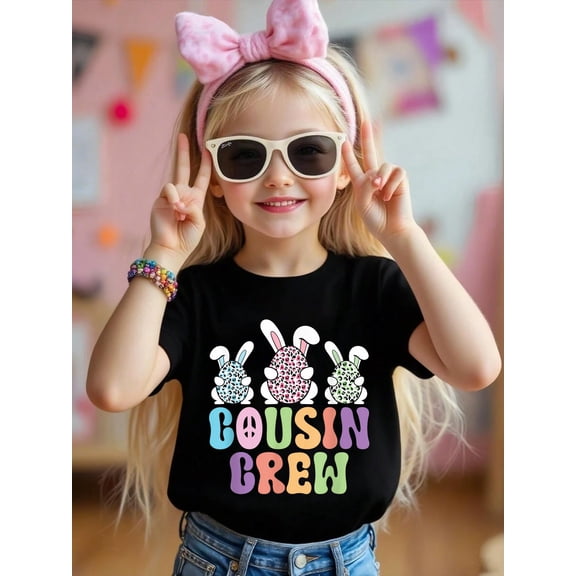 Cousin Crew Easter Bunny Family Matching Toddler Boys Girls Kids T-Shirt Graphic T-shirts for boys and girls