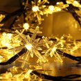 thumbnail image 4 of Morttic Solar Christmas Lights Snowflake 40ft 100 LED 8 Modes Fairy String Lights for Outdoor Garden Holiday Party Patio Yard Christmas Decorations, Warm White, 4 of 9