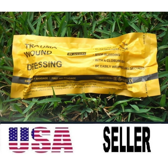 6 Inch Israeli Emergency Bandage Compression Pressure Trauma Wound Dressing Sterile Vacuum Sealed Medical First Aid IFAK Multi (1)