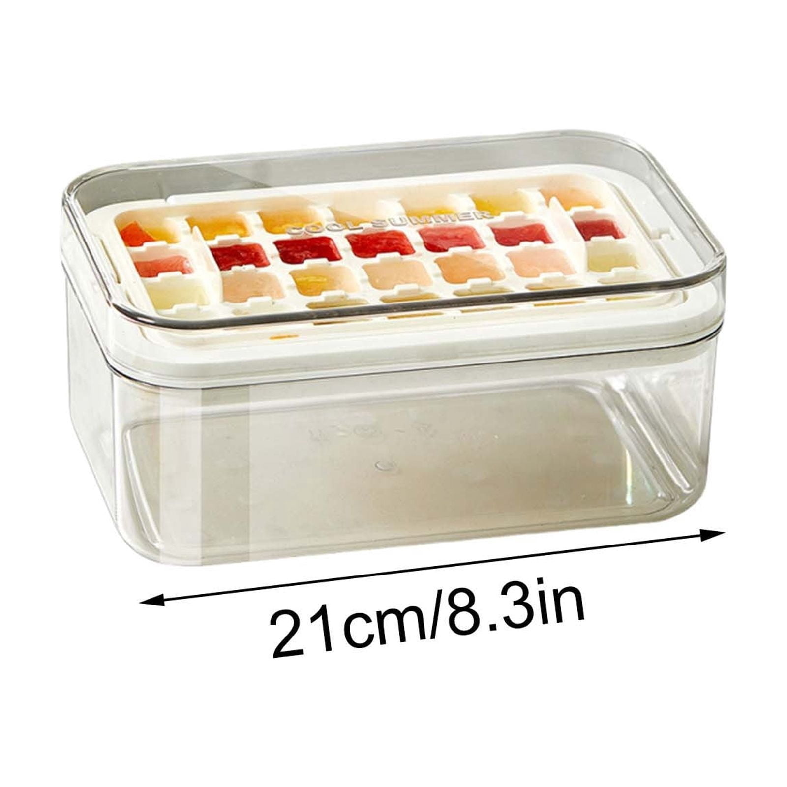 Ice Cube Tray Press Type Ice Mold Maker Easy Release Stackable Freezer Ice Tray Space Saving Ice Maker For Coffee Drink Party Home Kitchen Office Use Daily Beverage Cooling