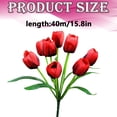 thumbnail image 2 of 9 Heads Artificial Tulip Flowers Pick, Faux Tulips Flowers Bunch, Fake Tulip Flowers Bouquets 15.8" for Mother's Day Easter Valentines Day Gifts in Home Kitchen Wedding Dining Table Decorations, 2 of 5
