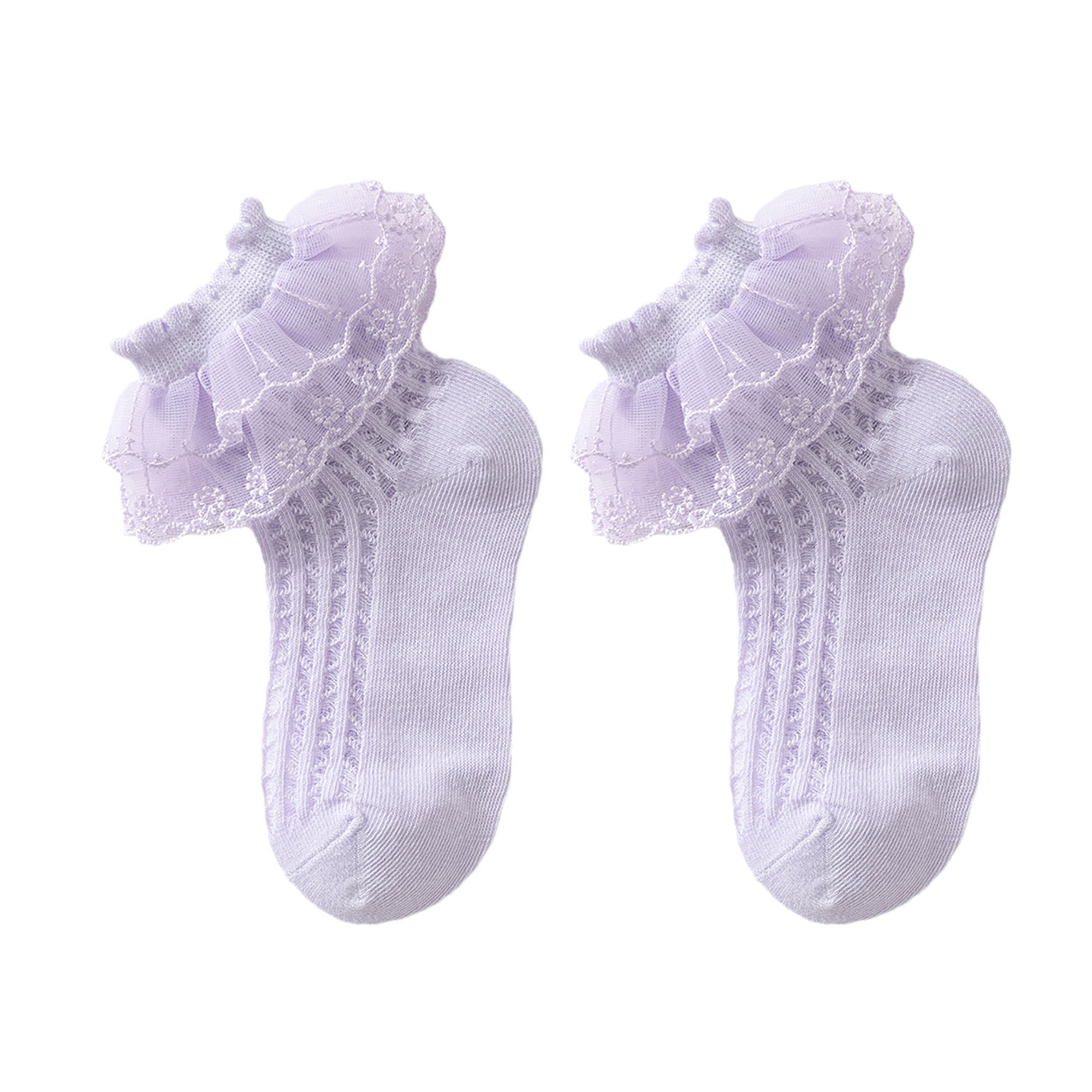 Toddler Baby Girls Frilly Socks, Soft Lace Ruffle Socks Kids Cute