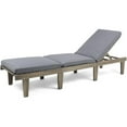 thumbnail image 2 of Noble House Ariana Outdoor Acacia Wood Chaise Lounge Grey/Dark Grey Cushion, 2 of 25