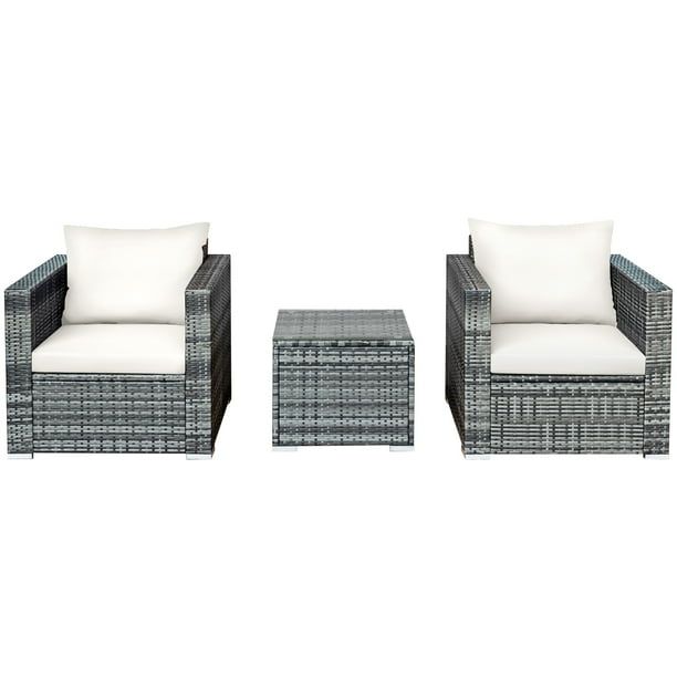 Walmart 3 piece wicker cushion online set