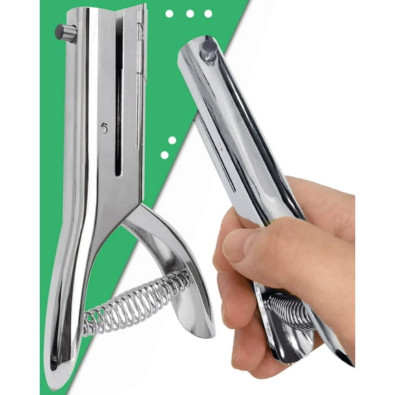 ABCISI Hole Punch 1/8 Inch, Heavy Duty Single Hole Punch, Paper Card Portable Handheld Long Hole Puncher Single 2 Inch Reach Deep for PVC Paper ID Cards Plastic Cardboard (1/8"-3mm Hole)