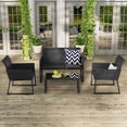 thumbnail image 2 of Costway 4 PCS Patio Wicker Furniture Set Outdoor Conversation with Quick-Drying Foam All Weather, 2 of 7