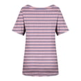 thumbnail image 4 of Fiudx Ropa de Mujer Top de Manga Corta con Cuello Stripecolor para Mujer Top con Cuello de Manga Corta, 4 of 5