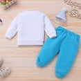thumbnail image 3 of IDOPIP Baby Boys 1st Birthday Cake Smash Clothes Outfit Winter Long Sleeve Pullover Loose Blue Pants Size 9-12M, 3 of 7