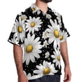 thumbnail image 2 of Daisy Men's Short Sleeve Poplin Shirt, Button Down Casual Summer Beach Printed Unisex Shirt, 2 of 6