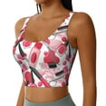 thumbnail image 2 of Goofa Makeup Printed Sports Bras for Women, High Impact Running Bra Workout Crop Tank Tops Longline Sports Bra Push up-Large, 2 of 9