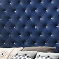 thumbnail image 3 of Benjara Giya Wingback King Bed- Tufted Headboard- Pacific Blue Velvet Upholstery, 3 of 6