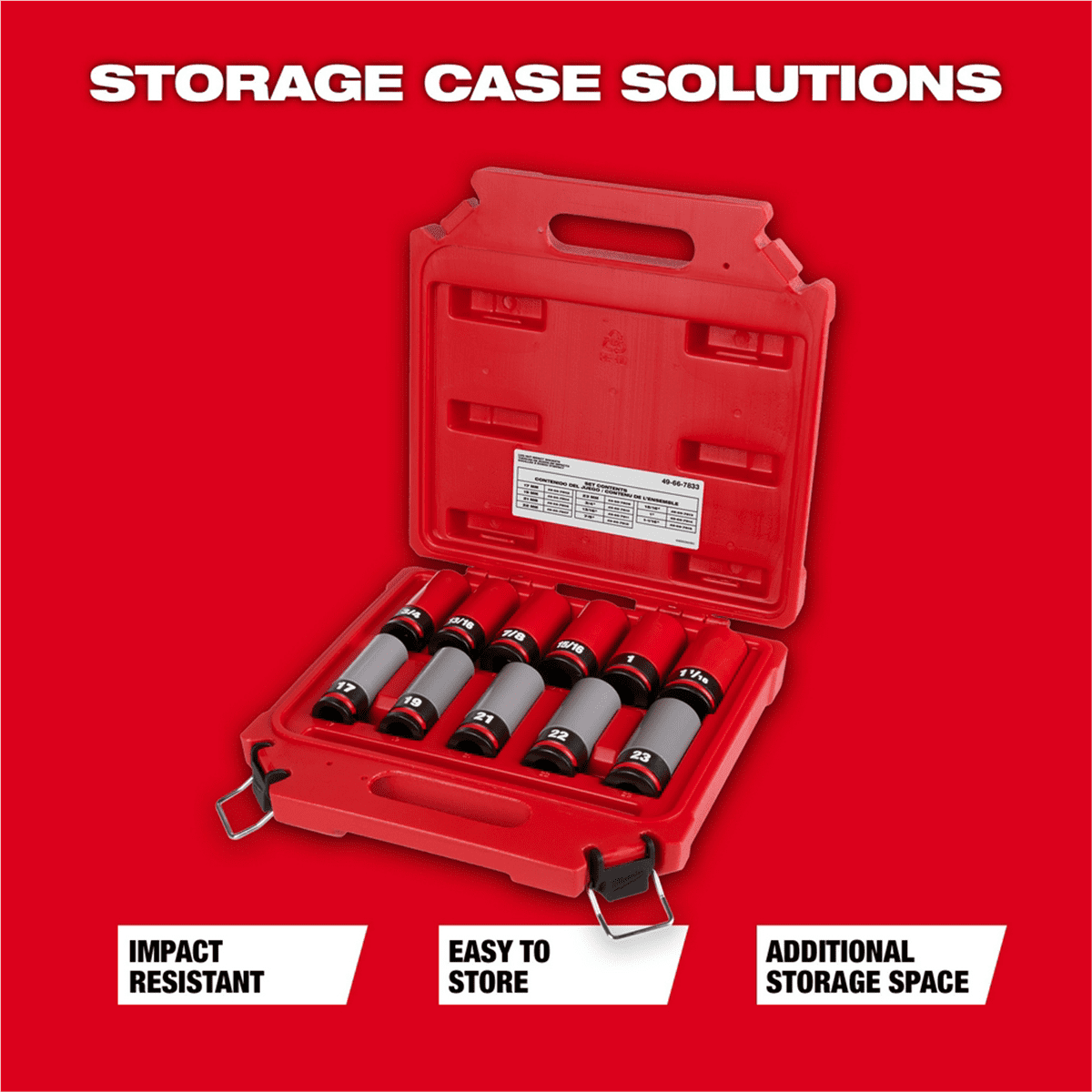 Milwaukee Tool SHOCKWAVE Impact Duty 1/2 Drive SAE & Metric 11PC Lug Nut Wheel Socket Set