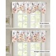 thumbnail image 6 of Tie Up Valance Curtain for Kitchen,Retro Watercolor Floral Butterfly Rod Pocket Short Curtains Adjustable Tie-Up Shade Valances,Spring Ombre Flower Leaf Window Treatment for Bathroom Living Room, 6 of 8