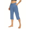 thumbnail image 2 of Plebaso Pantalons Capri de Yoga pour Femmes Taille Haute avec Poches Pantalons Athlétiques Raccourcis, 2 of 7