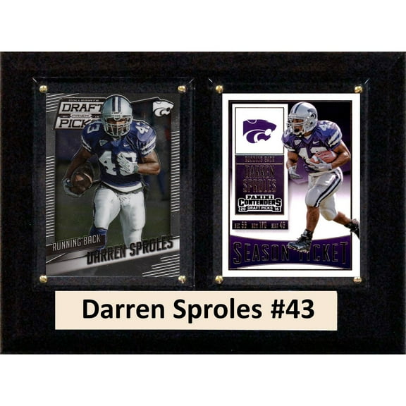 C & I Collectables 68SPROLESCO 6 x 8 in. Darren Sproles NCAA Kansas State Wildcats Two Card Plaque