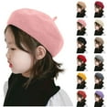 thumbnail image 7 of FAWUUDO Kids Beret Hat Girls Solid Color Artist French Beret Cap, 7 of 7
