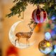 thumbnail image 2 of Gibobby Animales sentados en la luna Adornos para árbol de Navidad Colgante de acrílico con doble impresión para decoraciones para árboles de Navidad Adorno(C), 2 of 4