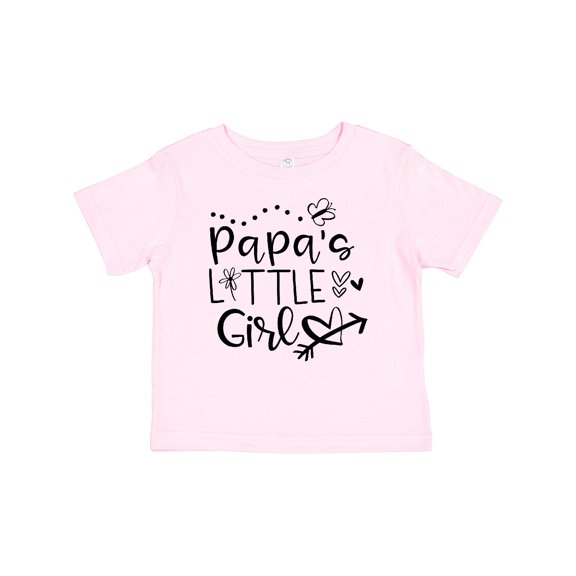 Inktastic Papa's Little Girl with Hearts Flower and Butterfly Girls Baby T-Shirt
