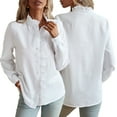 thumbnail image 4 of Baywell Womens Button Down Shirt Office Long Sleeve Work Blouses Tops Lightweight Dress Shirts, 4 of 6