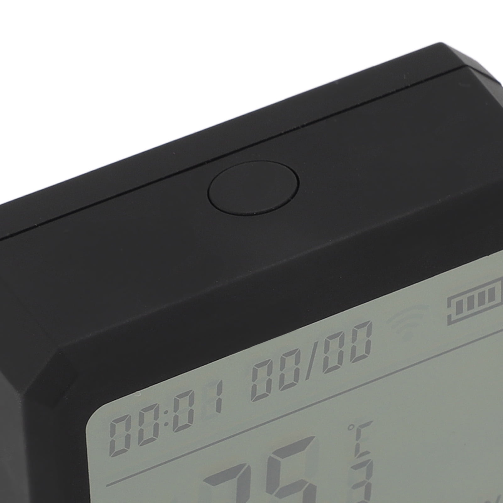 LAZIOEGR Temperature Humidity Meter LCD Display WiFi Alarm Voice Support Digital Hygrometer Thermometer for Indoor Black (3.15 in / 8 cm)