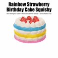 thumbnail image 3 of Rainbow Strawberry Birthday Cake Squishy with Slow Rising Pu Foam, Single Pack, Multicolor Layered Design, for Kids and Adults, Relaxation Toy, 3 of 3