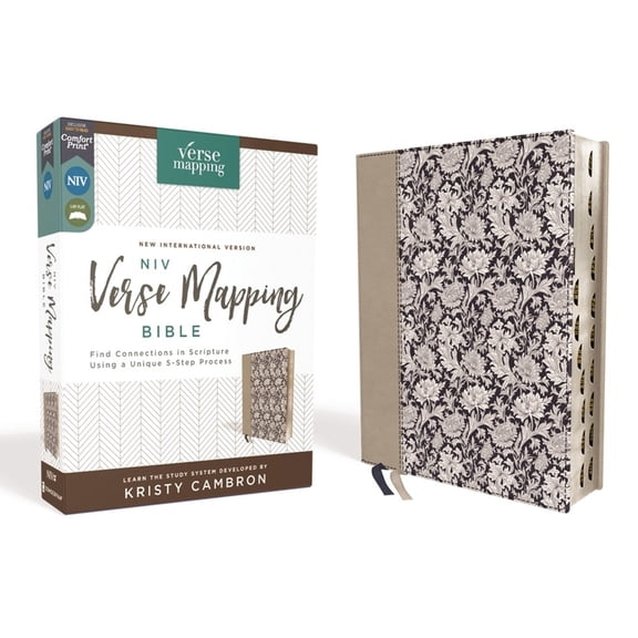 Verse Mapping Niv, Verse Mapping Bible, Leathersoft, Navy Floral, Thumb Indexed, Comfort Print: Find Connections in Scripture Using a , (Hardcover)