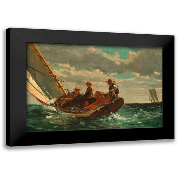 Homer, Winslow 14x11 Black Modern Framed Museum Art Print Titled - Breezing Up (A Fair Wind)
