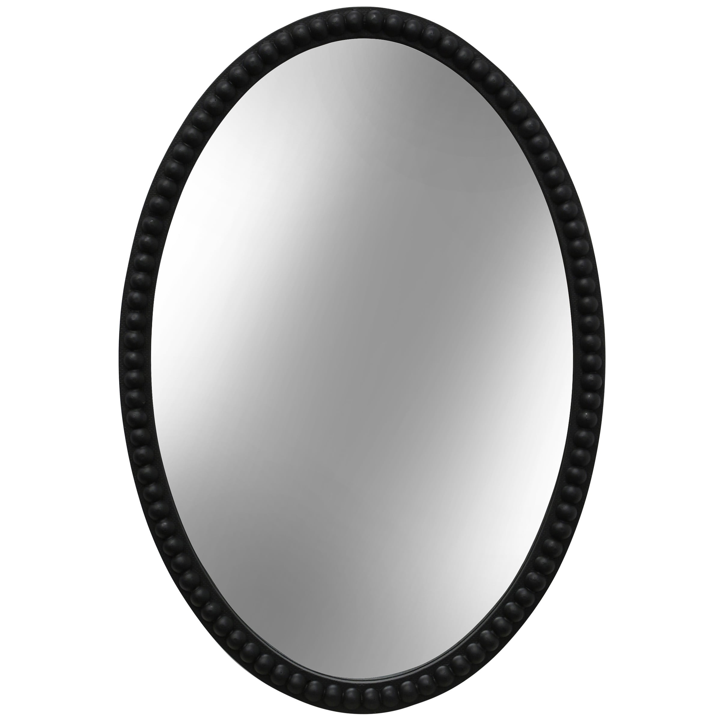 Black Oval Wood Frame Mirror with Beaded Trim - Walmart.com - Walmart.com