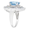 thumbnail image 2 of 14k Gold White Rhodium, Large Estate Ring Created Oval CZ Synthetic Mar Birthstones Size 06.0, 2 of 3