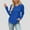 Blue, variant on V Neck Pullover Tops, Womens Long Sleeve Knit Hoodies, Drawstring Pullover Tops with Pocket