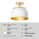 thumbnail image 2 of Lámpara de techo LámparaYa estilo vintage blanco mate y oro 1 luz E27 40W, 2 of 6