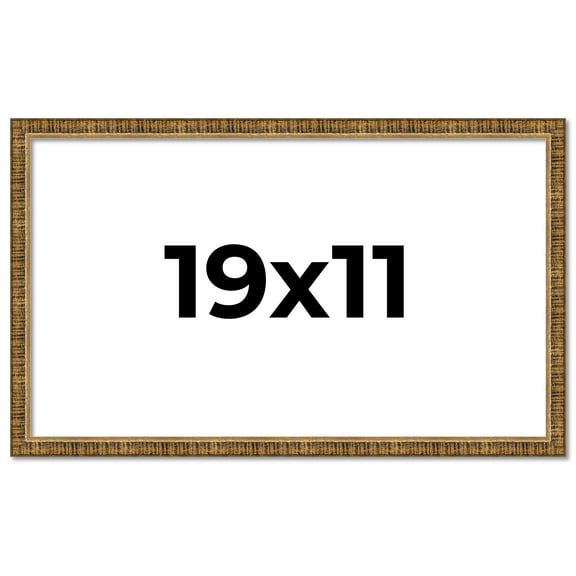 19x11 Frame Gold Picture Frame - Complete Modern Photo Frame Includes UV Acrylic Shatter Guard