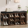 thumbnail image 1 of Kojooin Padded Entryway Bench with Shoe Storage, 10-Cubby Organizer and Handy Side Pockets for Daily Essentials, 1 of 8