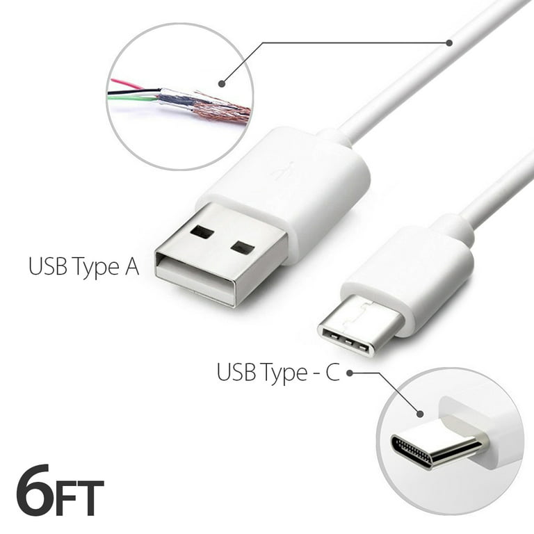 Afflux 6FT USB Type C Cable Fast Charging Cable USB-C Type-C 3.1 Data Sync  Charger Cable Cord For Samsung Galaxy S8 S8 Plus Nexus 5X 6P OnePlus 2 3 LG