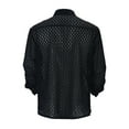 thumbnail image 6 of Toimothcn Shirt For Men Sexy Hollow Out Mesh Long Sleeve Casual Shirt Comfortable Loose Tee Shirts Comfy Mens Summer Clothes, 6 of 9