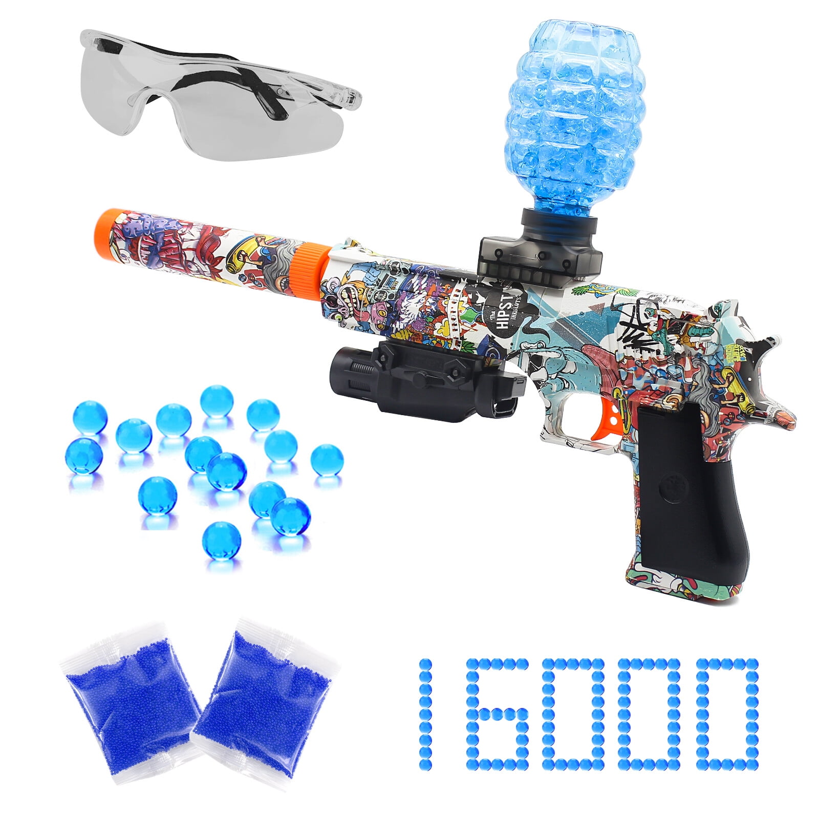 Fistone Electric Tactical Light Gel Blasters Pistols for Kids, 16000