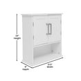 thumbnail image 6 of Flash Furniture Wall Mounted Bathroom Medicine Cabinet Storage Organizer with Two Magnetic Closure Doors, Adjustable Shelf, and Lower Open Shelf in White, 6 of 11