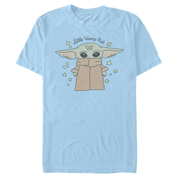 Men's Star Wars: The Mandalorian The Child Little Womp Rat Graphic Tee Light Blue Small