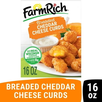 Farm Rich Breaded Wisconsin Cheddar Cheese Curds in a Cri Coating, Frozen, 16 oz