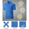 thumbnail image 6 of SPEEDRUN Men's Moisture-Wicking Quick-Dry Golf Polo Shirt Casual Business Short Sleeve Indigo Blue L, 6 of 6