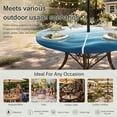 thumbnail image 6 of Round Outdoor Tablecloth with Umbrella Hole and Zipper, Teal Blue Ombre Tablecloth with Elastic Waterproof, Summer Beach Ocean Waves Coastal Patio Table Covers for 31" - 35" Picnic Pool Tables, 6 of 9